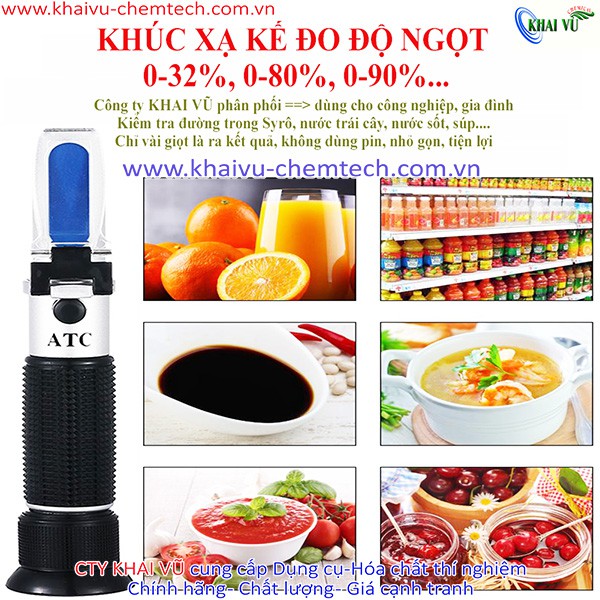 Khúc xạ kế - máy đo độ ngọt - đo nồng độ đường Brix 0-32%, 0-80%, 0-90% nhiều loại