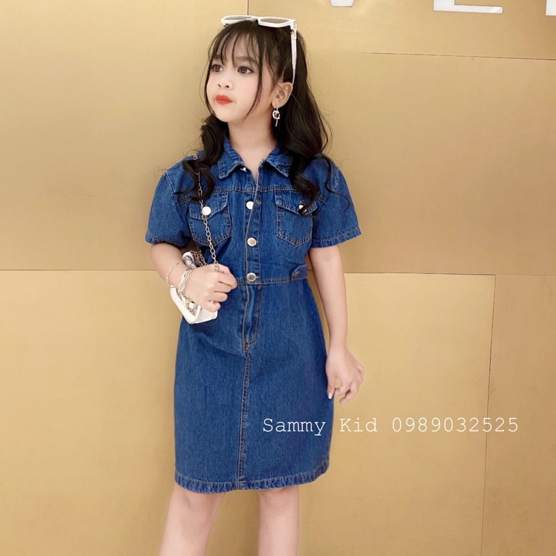 Váy Jean cao cấp cho bé gái size đại 17-43kg Cá tính sành điệu