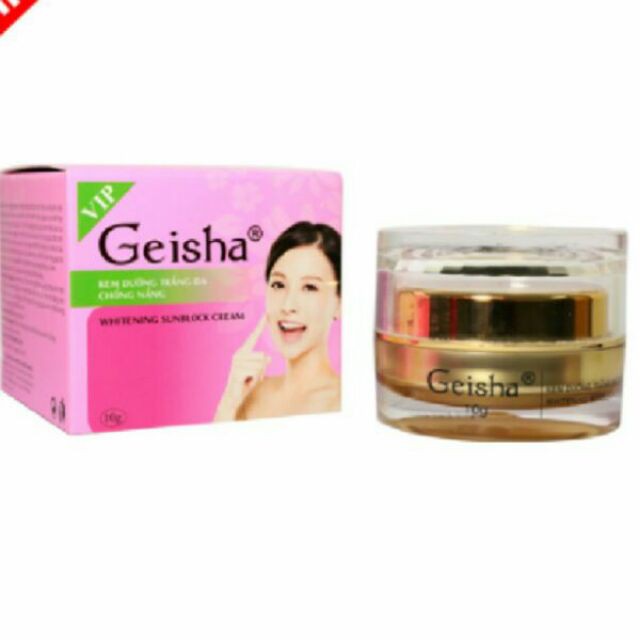 Kem Geisha dưỡng trắng da chống nắng nám thâm mụn lão hoá da 10g