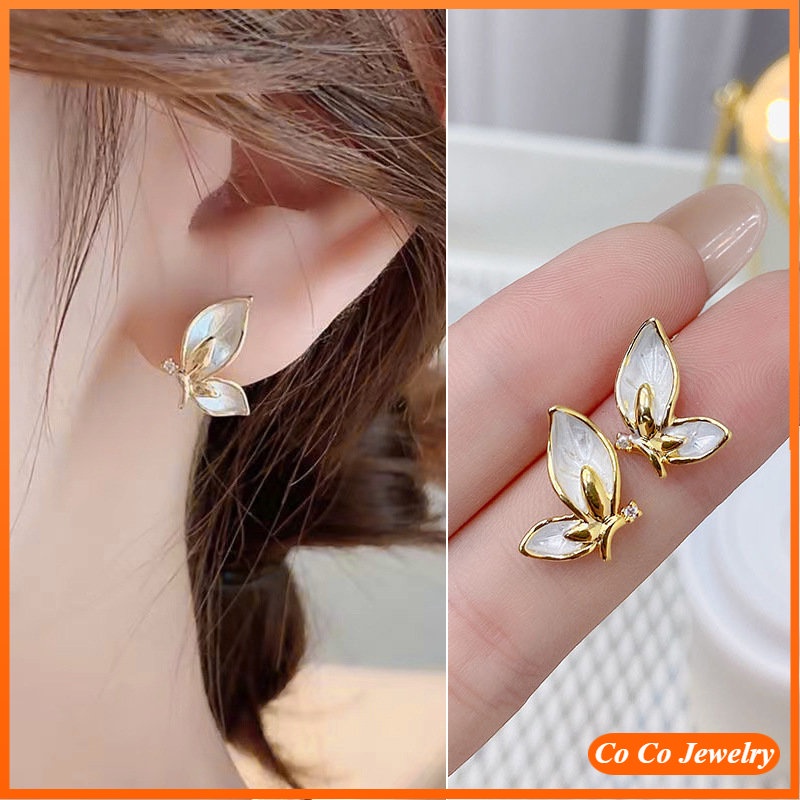 (MớI) Bông Tai Mạ BạC 925 HìNh BướM Xinh XắN