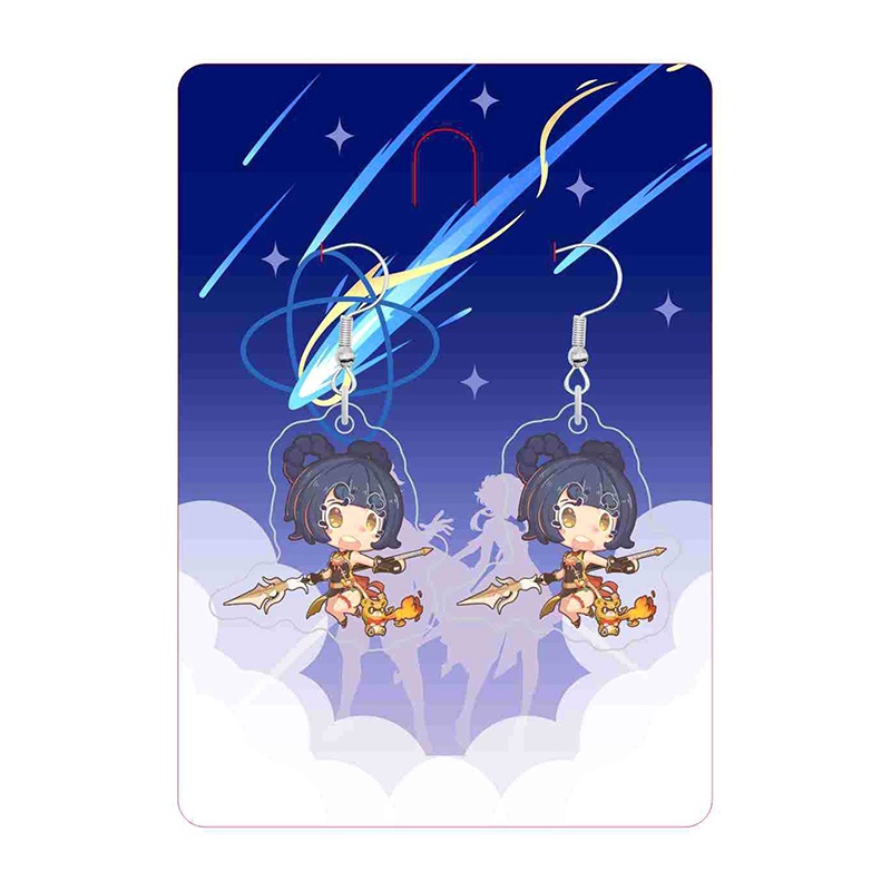 Tmdbyx Khuyên Tai acrylic Mặt Hình Nhân Vật anime game Genshin Va Chạm