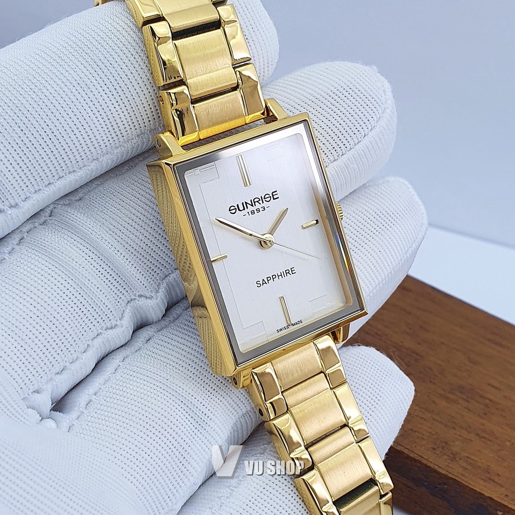 Đồng hồ nữ SUNRISE 9015SA Mặt vuông Chính hãng