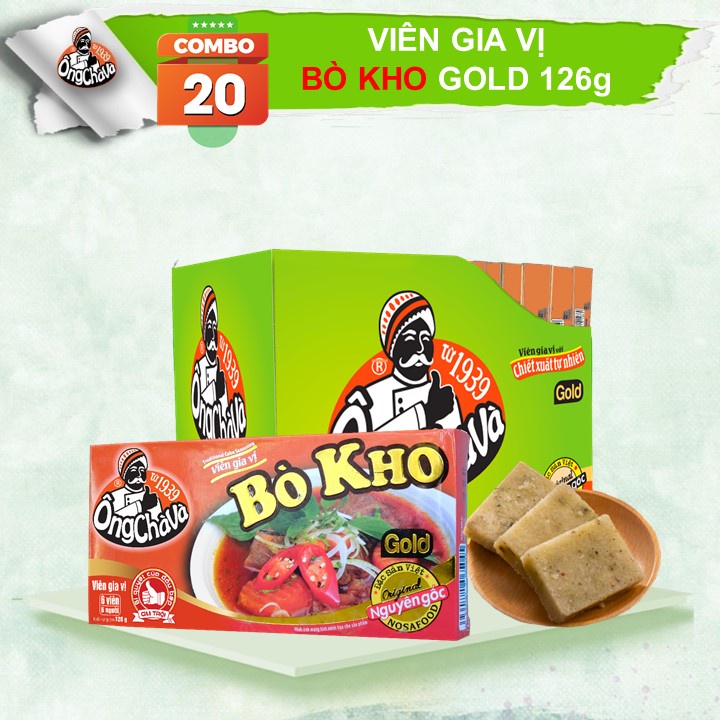 Viên Gia Vị Bò Kho Gold Ông Chà Và (126g x 20 hộp)