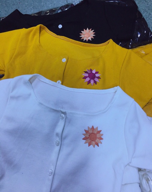 ÁO CROPTOP CÀI NÚT THÊU HOA🌻 ( KÈM HÌNH THẬT ) | BigBuy360 - bigbuy360.vn