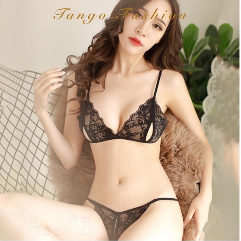 Đồ lót ren - bộ lót sexy quyến rũ gợi cảm dây, quần chip lọt khe hở đấy + áo lót ren siêu mỏng [TANGO FASHION] | BigBuy360 - bigbuy360.vn