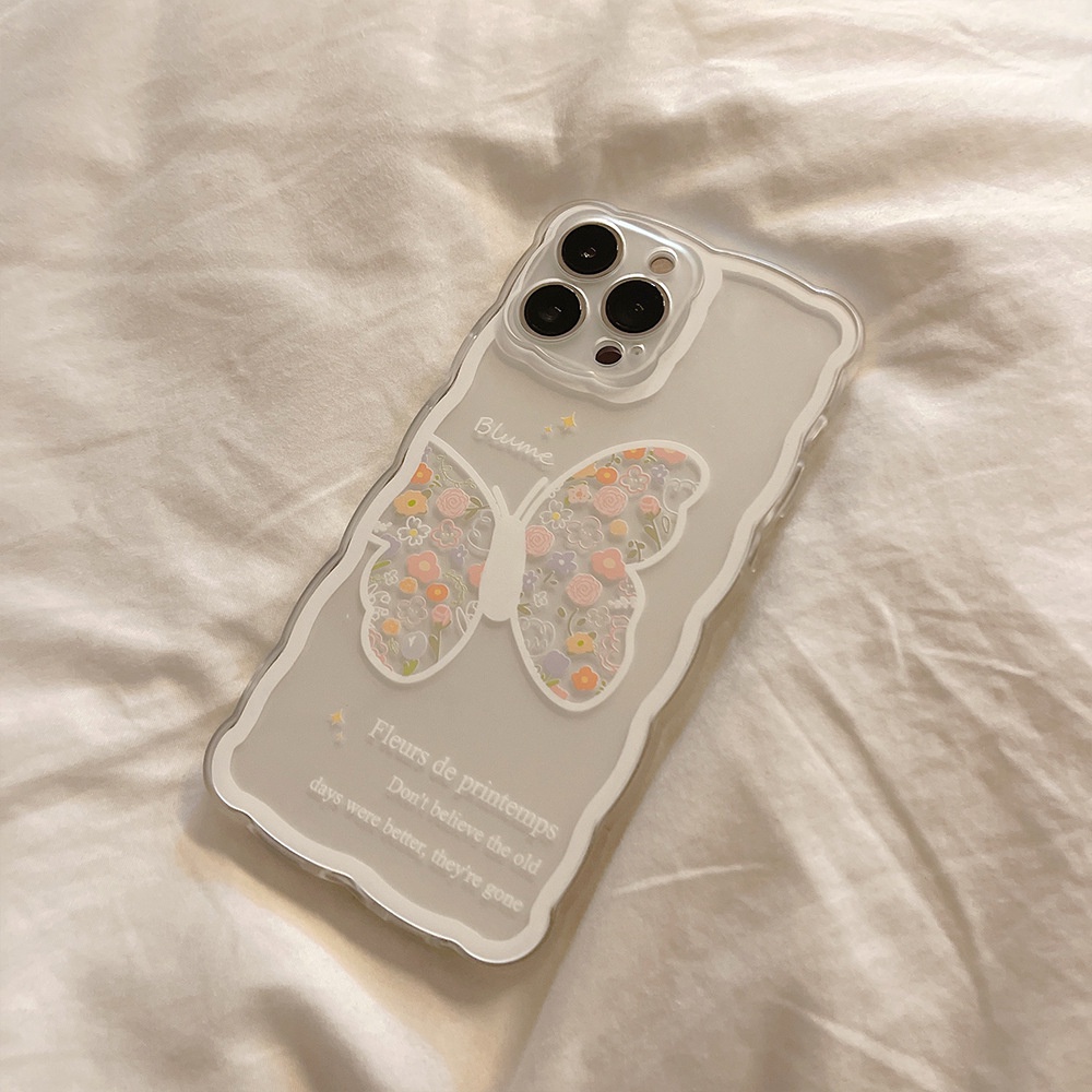Ốp điện thoại  tpu mềm họa tiết bướm thích hợp cho iphone 7 8 plus 11 11 pro max 12 mini 13 XR XS