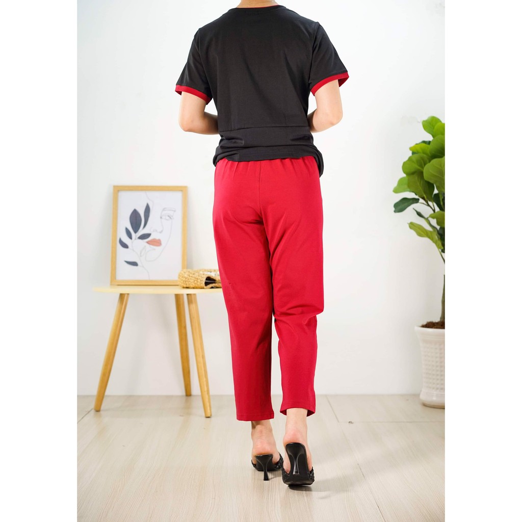 Áo Thun Ngắn Tay Đơn Giản Nữ Trung Niên Thiều Hoa D123