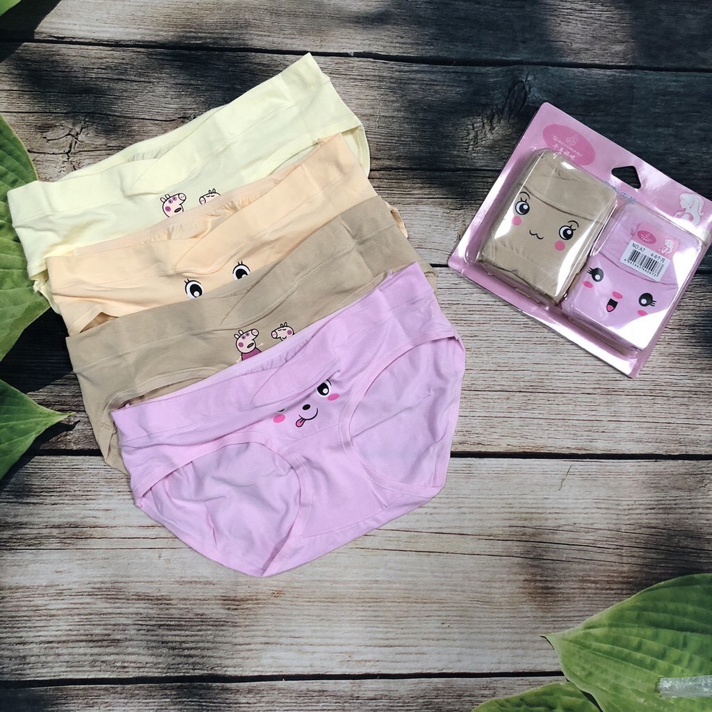 Quần Lót Bầu Cạp chéo in hình dễ thương với chất cotton thấm mồ hôi kháng khuẩn siêu hot QL-A7
