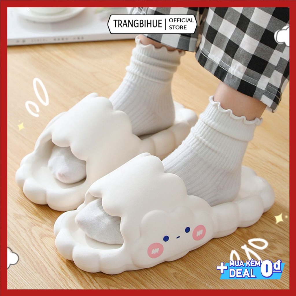 Dép nữ ĐÁM MÂY CUTE độn đế quai ngang đế 3.5 cao cấp