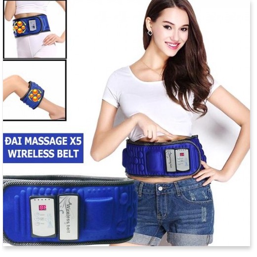 Đai massage bụng pin sạc không dây X5 đèn hồng ngoại