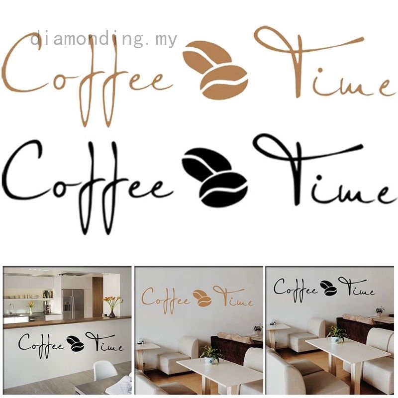 Giấy dán tường tự trang trí nhà cửa hoạ tiết Coffee Time đẹp mắt bằng chất liệu vinyl có thể tháo gỡ tiện lợi