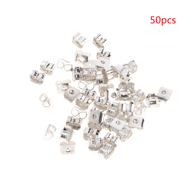 Set 50 nút chặn khuyên tai bằng kim loại an toàn