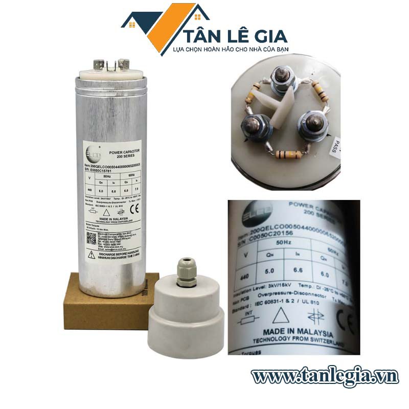 Elco 200QELCO050: Tụ bù 5Kvar 440V 50Hz
