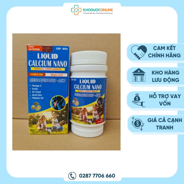 Viên uống Calcium Nano Mk7 KhoDuocOnlineCom bổ sung canxi và khoáng chất hỗ trợ phát triển chiều cao