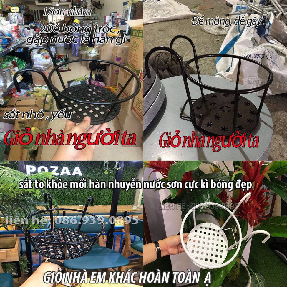 Giỏ sắt treo chậu hoa ban công⚡️𝐅𝐑𝐄𝐄 𝐒𝐇𝐈𝐏⚡️ móc treo chậu hoa ban công, giá treo chậu hoa ban công, kệ treo hoa