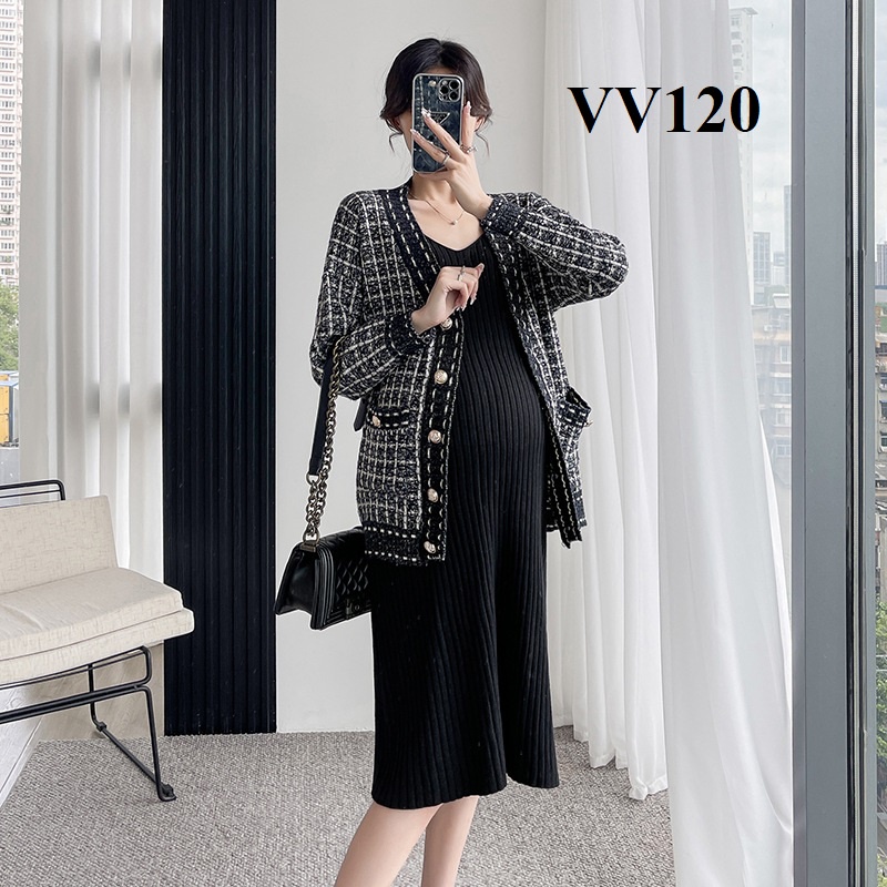 Váy bầu, đầm bầu thu đông chất len ĐẦM BẦU THỎ