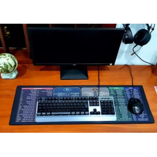 Lót chuột lỡ lớn, lót chuột phím tắt văn phòng excel, word bằng da cao cấp, mouse pad, bàn di chuột / Phụ kiện CiKa 01