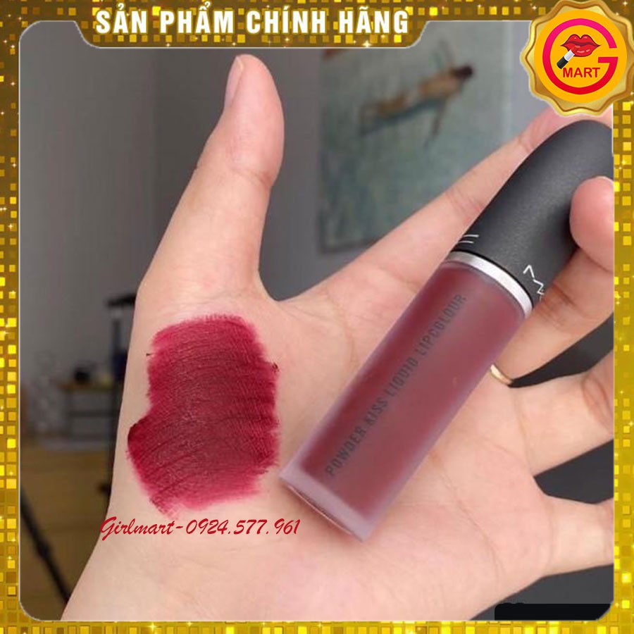 [SON CHÍNH HÃNG] Son Kem Lì MAC Powder Kiss Liquid 994 Make Love To The Camera - Màu đỏ rượu trầm