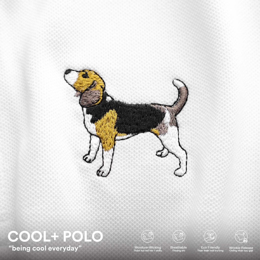 Áo Polo Nam ICONDENIM Cool Plus Phối Viền Dog Printed Lịch Lãm PLID0057