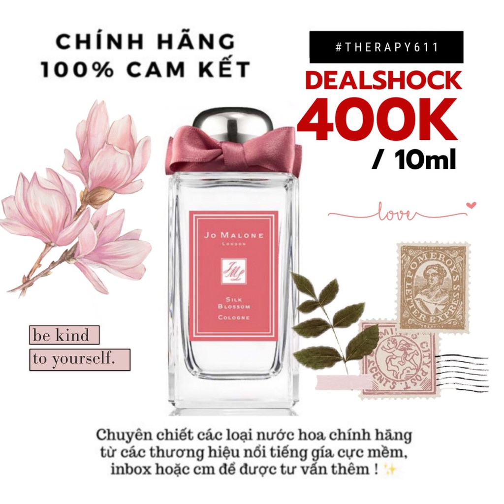[𝗦𝗔𝗟𝗘]..::✨Nước hoa chính hãng Jo Malone Slik Blossom Cologne Test 5ml/10ml/20ml✨::..