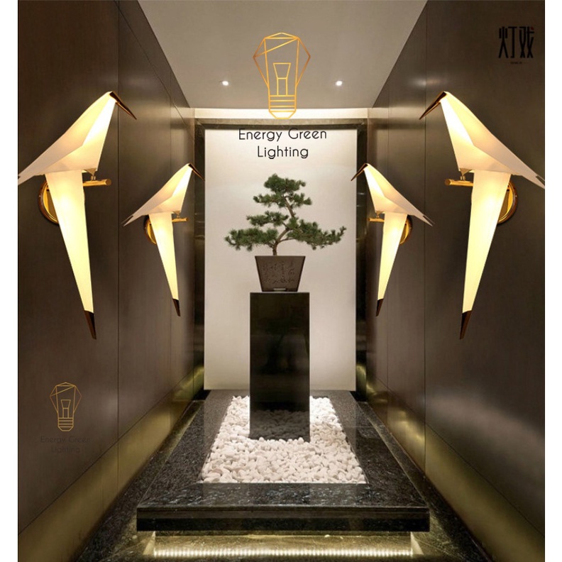 Đèn treo tường Energy Green Lighting hiện đại phong cách độc đáo hình con chim cao cấp cao 67cm - ánh sáng vàng