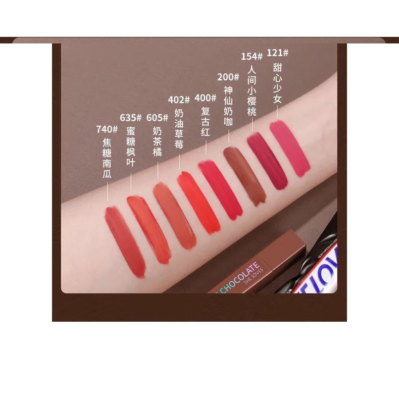 Son Kem Lì Chocolate SHELOVES Son Kem Chocolate Không Chì Chính Hãng (8 màu) | BigBuy360 - bigbuy360.vn