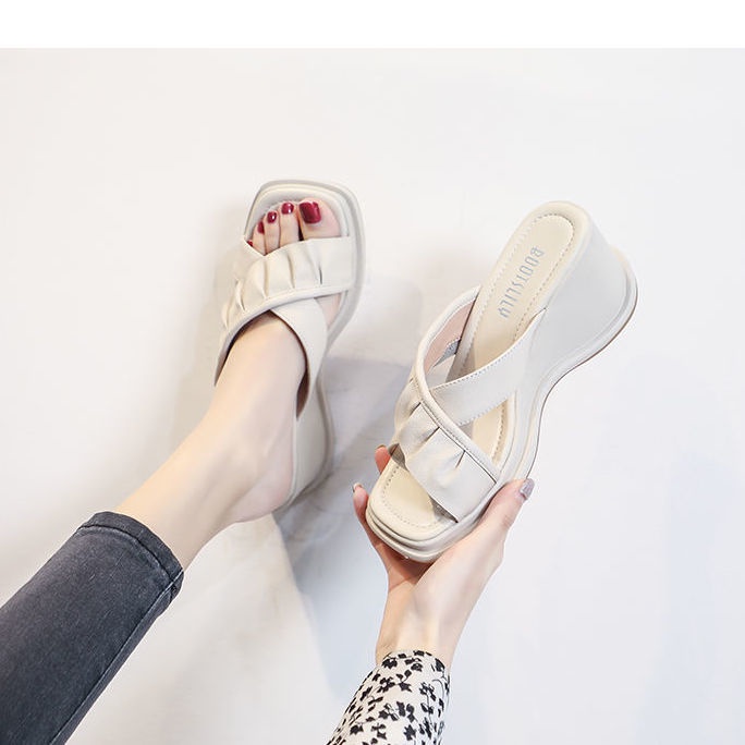 Giày Sandal Đế Dày Bằng Da Mềm Thời Trang Đi Biển Mùa Hè