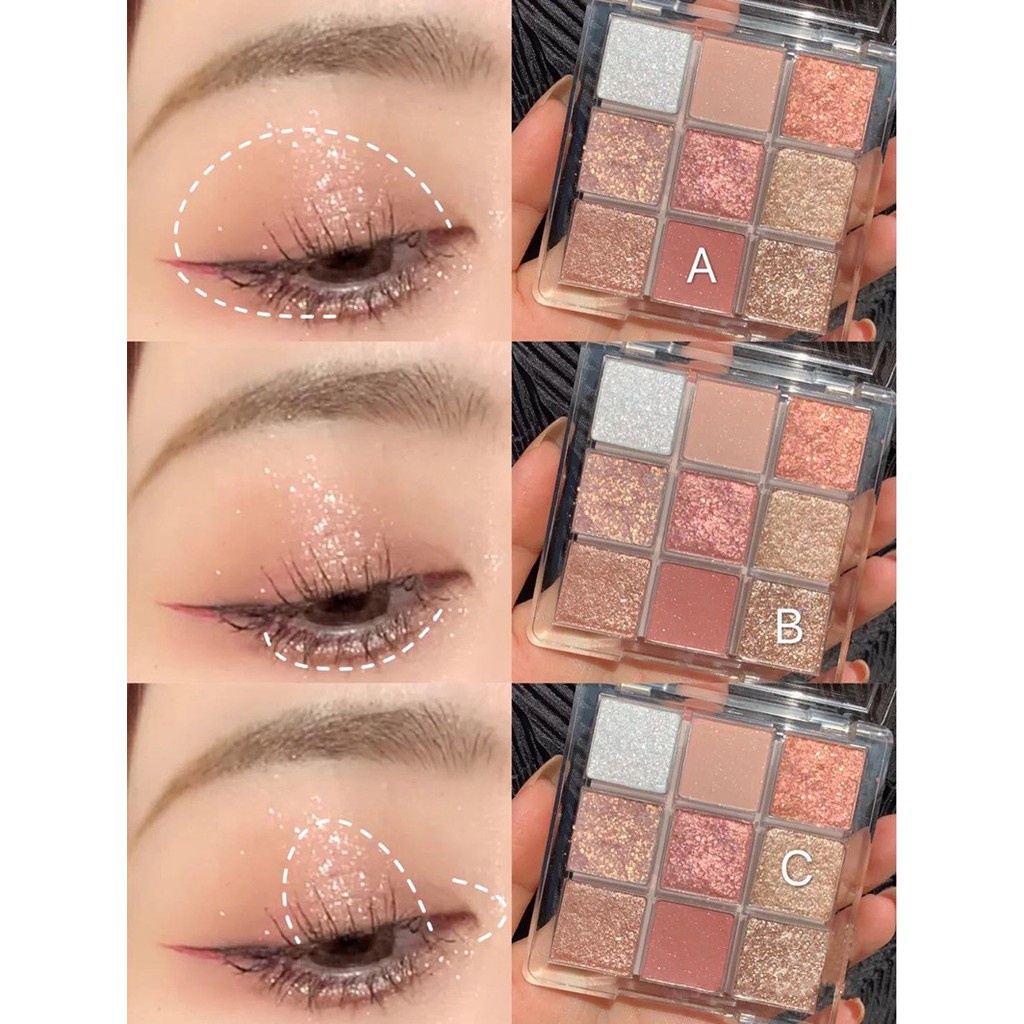 Bảng phấn mắt BEAUTY GLAZED 2022 9 tông màu lì chống nước lâu trôi