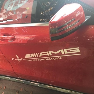 Tem dán cửa xe ô tô phong cách AMG (trắng)