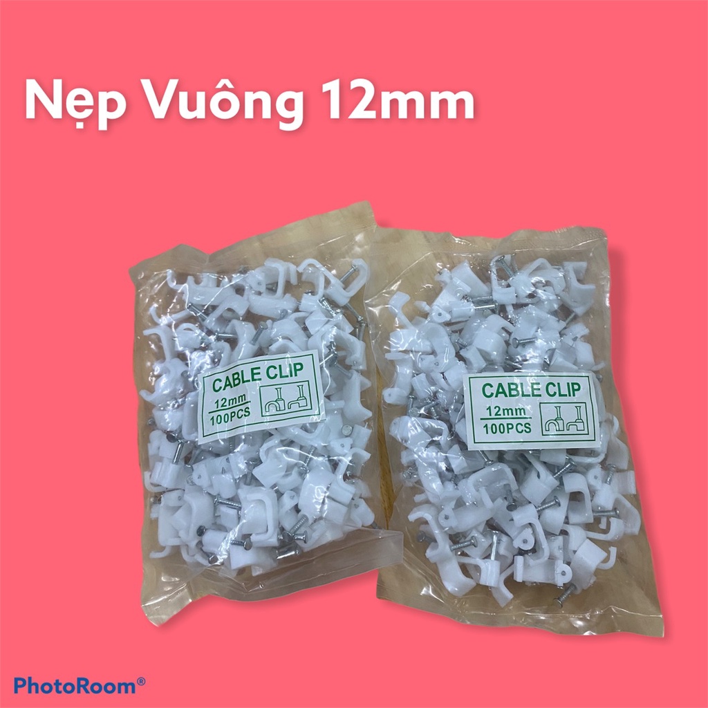 Nẹp vuông 12mm .Nẹp dây điện 1 gói gồm 100 cái