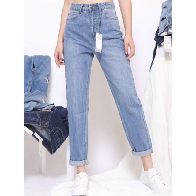 QUẦN JEAN BOYFRIEND FORM DÀI COTTON KHÔNG CO GIÃN