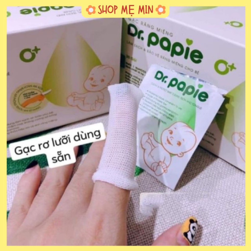 Combo gạc rơ lưỡi và nước tắm gội thảo dược dr papie