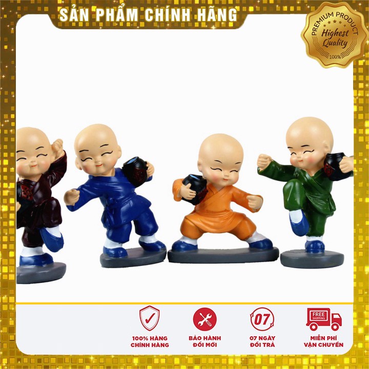 [ Rẻ & Bền ] Bộ tượng 4 chú tiểu múa võ