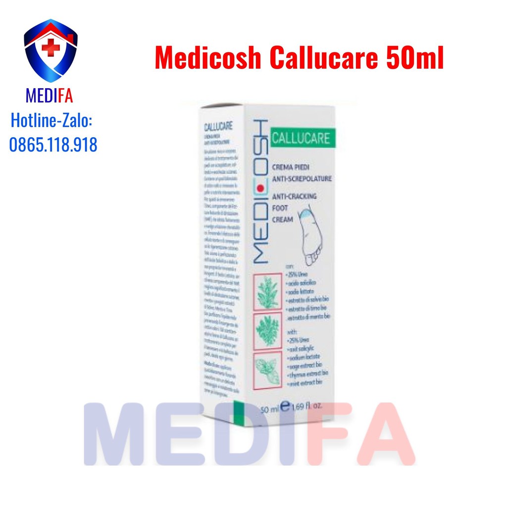 Kem hỗ trợ giảm nứt gót, dưỡng ẩm và ngừa chai sạn, hỗ trợ Medicosh Callucare 50ml