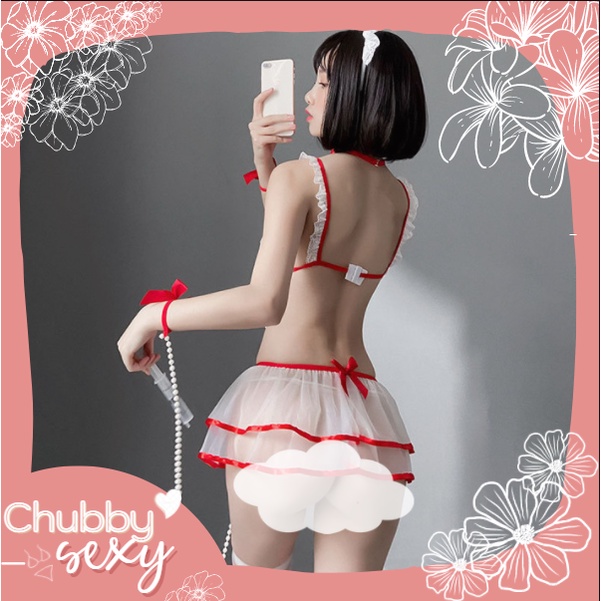 Cosplay Nữ Y Tá Gợi Cảm - Bộ Đồ Ngủ Cô Điều Dưỡng Sexy Quyến Rũ 6 Chi Tiết - Nurse Cosplay Outfit - CPL27 - Chubby.Sexy