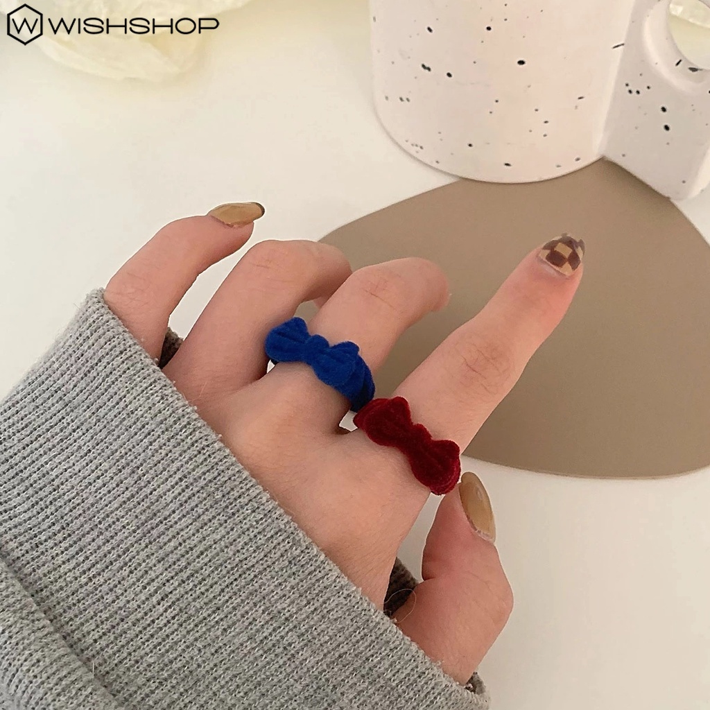 [Bán Chạy] [Nhẫn Hở Hình Nơ Bằng Nhung Đơn Giản Thời Trang Hàn Quốc Có Thể Điều Chỉnh Dành Cho Bạn Nữ] [Nhẫn Mỏng Mịn Thanh Lịch] [Trang Sức Đáng