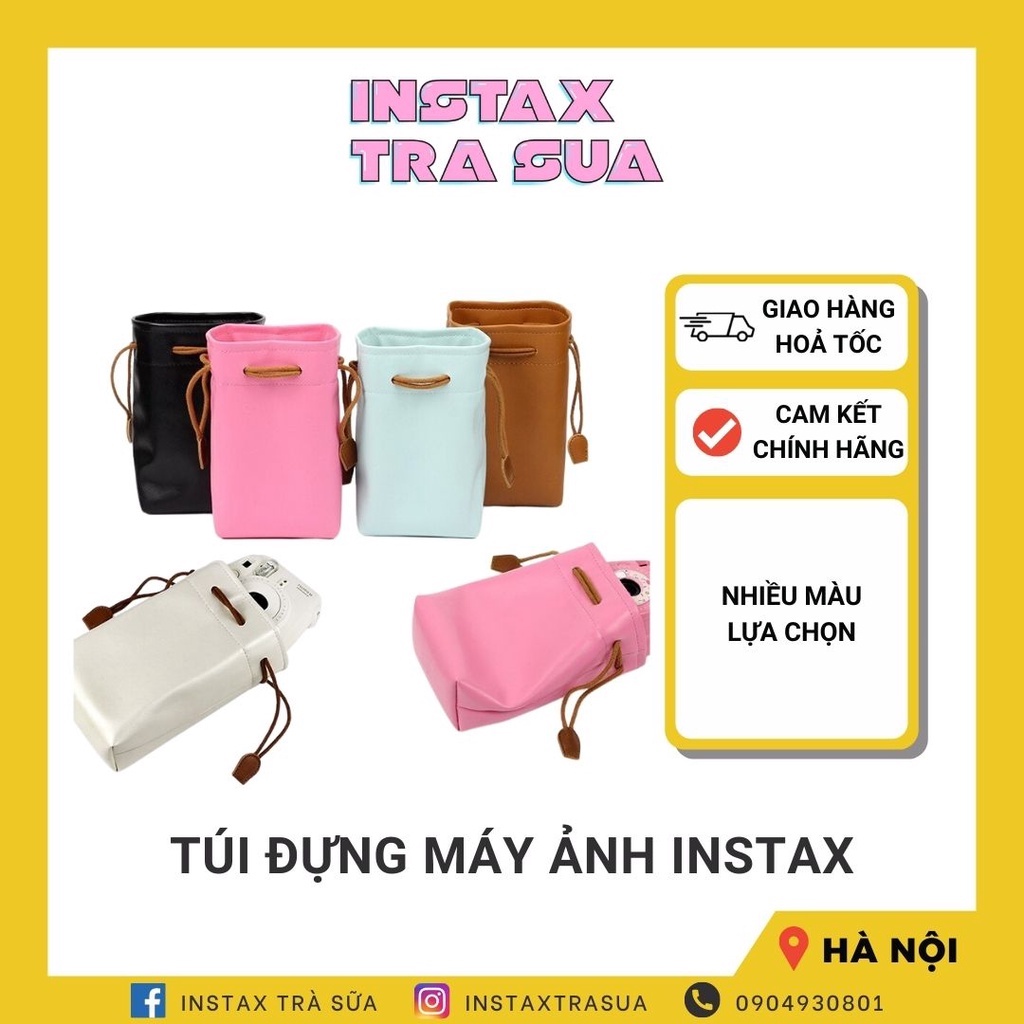 TÚI DA PU, TÚI RÚT ĐỰNG MÁY ẢNH INSTAX MINI (CAMERA BAG)