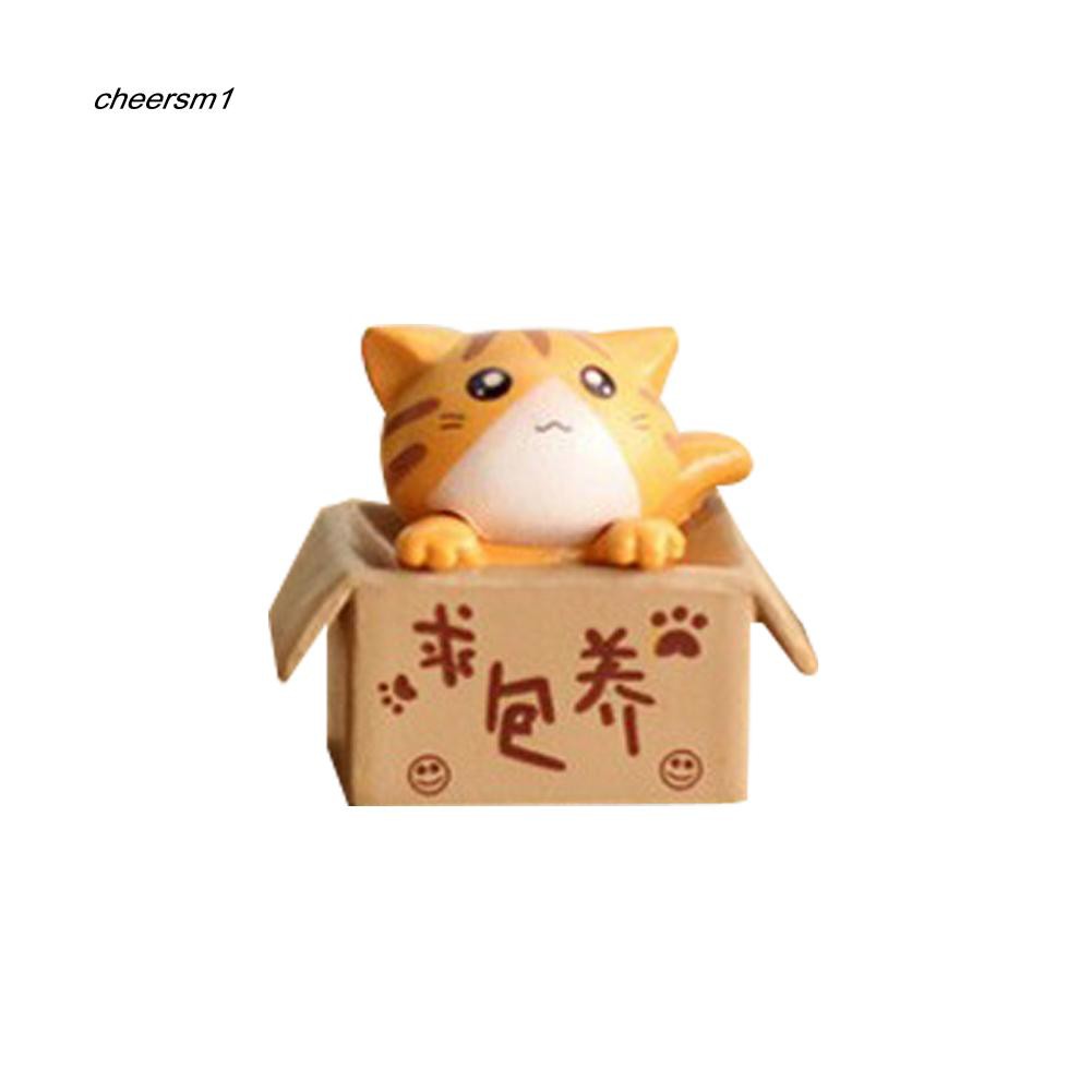 Mô hình tượng mèo mini trong hộp giấy dùng để trang trí