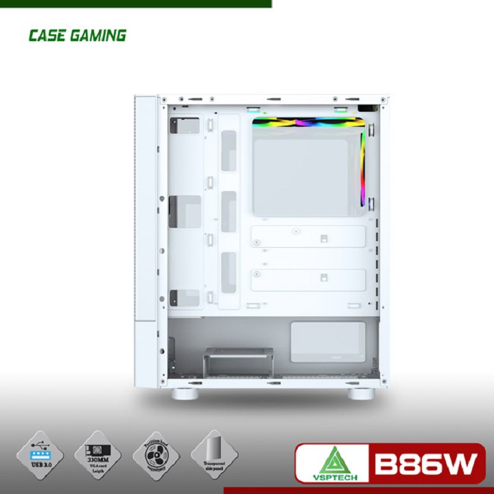 Vỏ Nguồn Máy Tính Case VSP Gaming B86 white (Trắng)