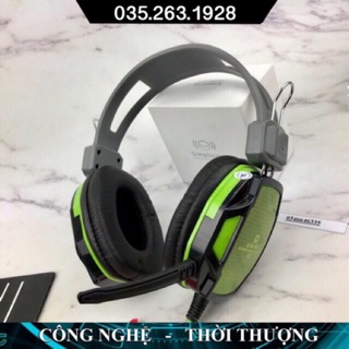 Tai nghe chụp tai chuyên chơi game Qinlian A6 (jack 3.5) có mic, dây chống đứt, dùng được cho máy tính và điện thoại