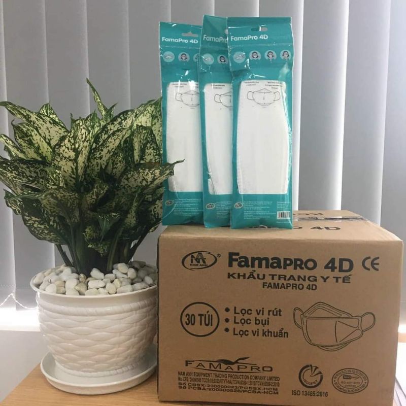Sỉ thùng 300 cái khẩu trang y tế 4d FAMAPRO KF94 4 lớp chuân Hàn Quốc