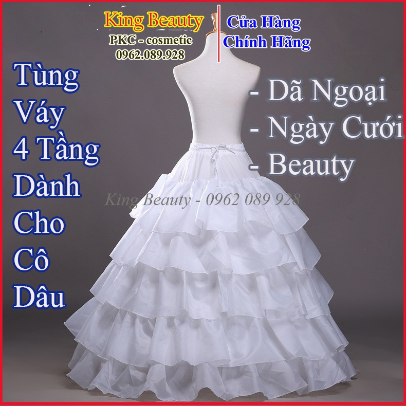 Tùng Váy 4 Tầng Dành Cho Cô Dâu Có Voan Kích Chân