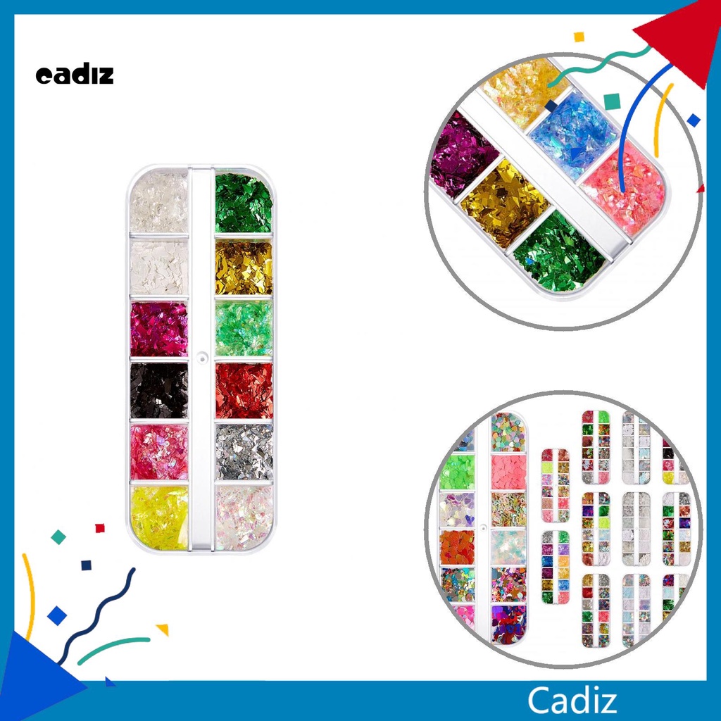 [Hàng mới về] Hộp đựng hạt phụ kiện lấp lánh kiểu dáng đa dạng để trang trí móng vào giáng sinh cho nữ