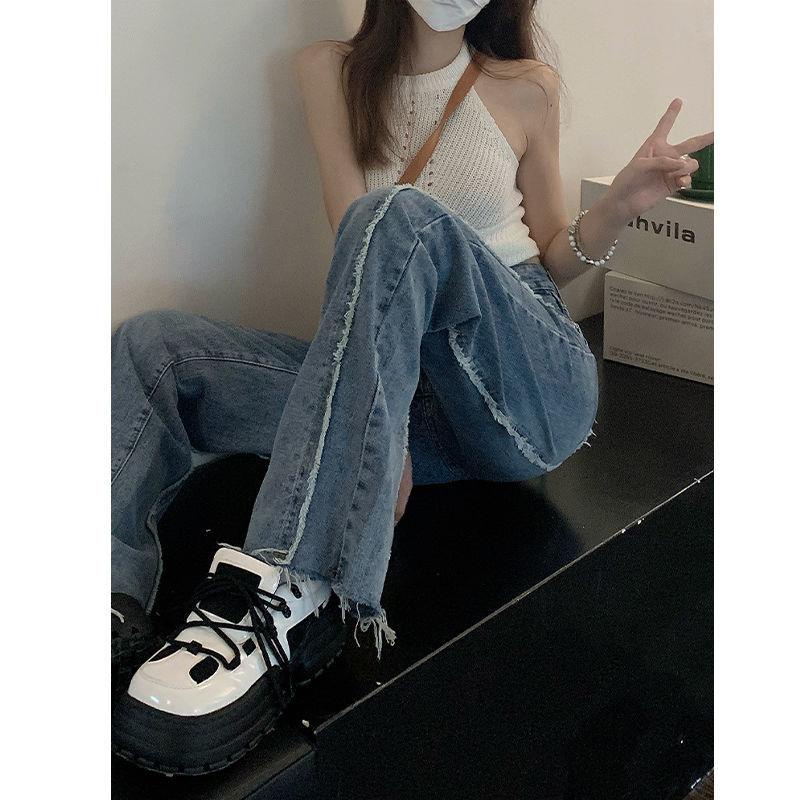 Quần Jean Dài Mỏng Ống Rộng Lưng Cao Thời Trang Mùa Hè 2022 Mới