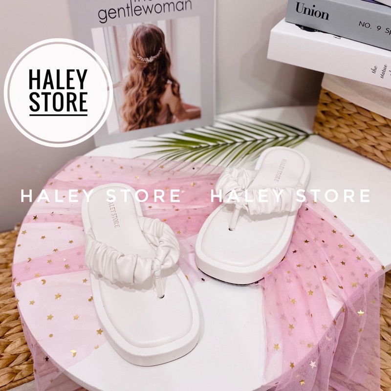 Dép nữ HALEY STORE đế bánh mì cao 3cm quai nhúm kẹp xỏ ngón thời trang nhẹ mềm êm chân rẻ bền đẹp