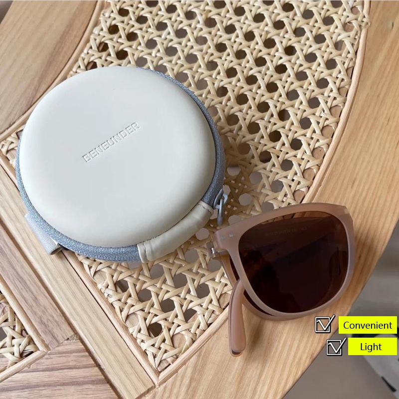 Hộp Đựng Bảo Vệ Mắt Kính Hình Tròn Có Khóa Kéo Dành Cho Nam Nữ