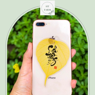 Lá Bồ Đề thư pháp - chữ Cát tường như ý (Cầu May mắn - Tài lộc - Bình an, Ốp điện thoại, Hàng loại 1)