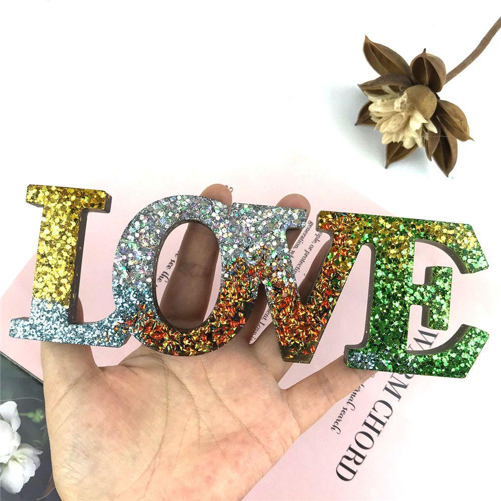 LET Khuôn Silicone Làm Đồ Trang Trí DIY 3D Hình Chữ Love