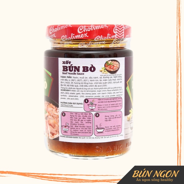 Xốt Bún Bò Cholimex Nấu Bún Bò Huế, Phở 180g