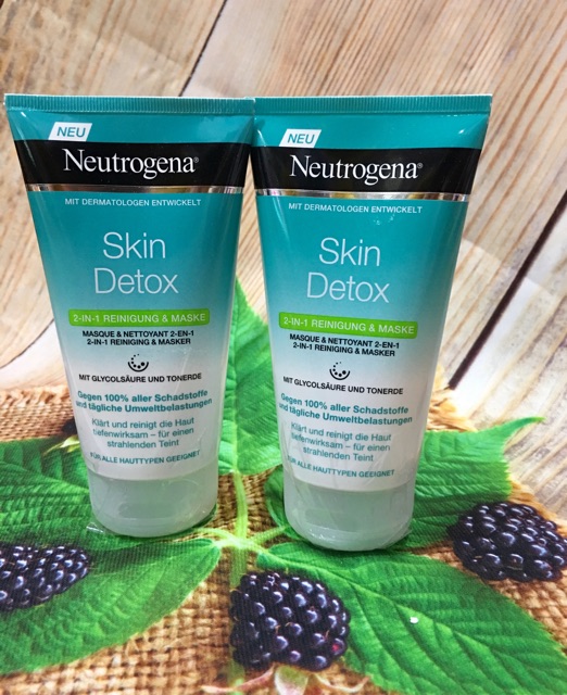Sữa rửa mặt Neutrogena Skin Detox  2-in-1 Cleansing & Mask- làm sạch dưỡng ẩm+ thải độc da
